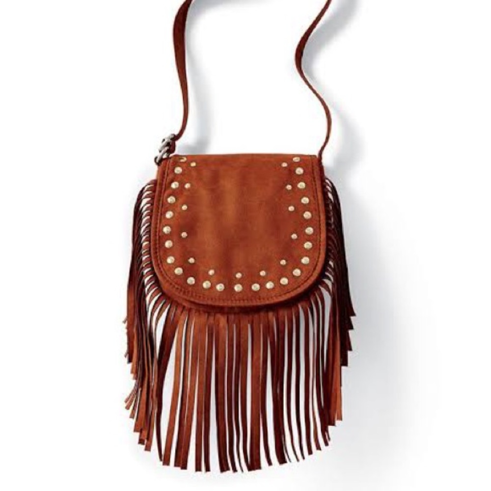 Brown Boho Fringe Purse